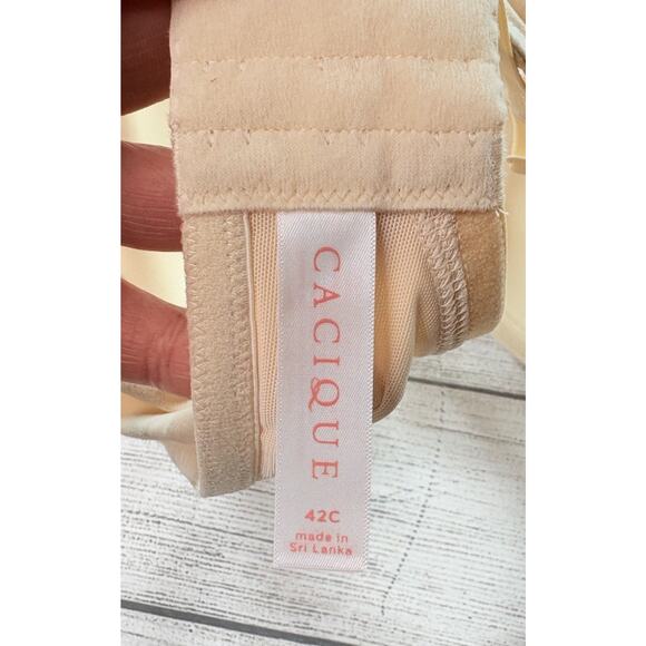 Cacique Lane Bryant Lightly Lined Cotton T-Shirt Bra Underwire Beige Size 42C - Picture 5 of 6